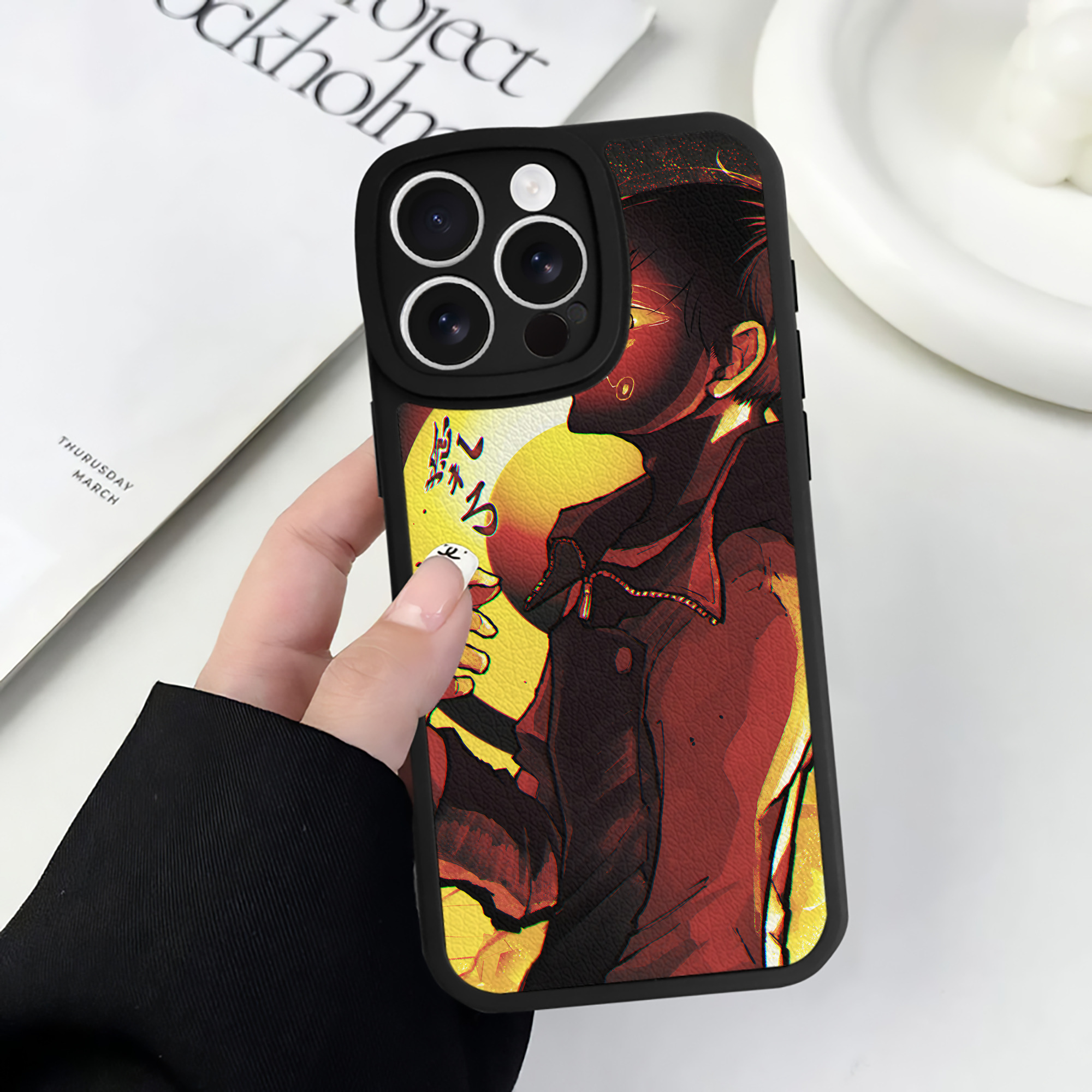 （画像用） 呪術廻戦 Jujutsu Kaisen 【iPhone 16シリーズ対応】シリコンスマホケース（レザー調） 材質：シリコン
